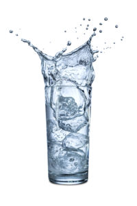 water glass ice splash