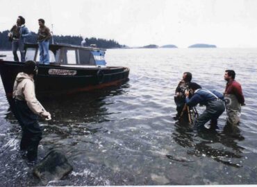 Photo of the persephone on the set of the Beachcombers. The episode featured Dr David Suzuki.